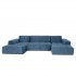 Sofa bed Panoramic 6 places Fabric velvet anti-stain 392x170xH90 - BALI Color Blue