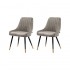 Set of 2 chairs aged leather effect Washable fabric 58X50XH82CM- ROMY Color Grey