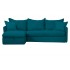 Canapé d'angle 4-5 places convertible+ coffre avec Matelas 140x190cm en tissu épais cotton-ELISA Couleur Bleu