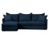 Canapé d'angle 4-5 places convertible+ coffre avec Matelas 140x190cm en tissu épais cotton-ELISA Couleur Bleu foncé