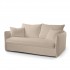 3 seater express sofa bed LUNA - White bouclette fabric - Removable cover - W 177 x D 104 x H 89 cm Color Taupe