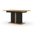 Uitschuifbare tafel, handgemaakt eiken effect / zwart, 160-200x90xH76 cm - MAURICE