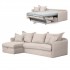 4-5 seater corner sofa + chest with mattress 140x190cm in thick cotton-ELISA fabric Color Beige