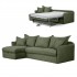 Canapé d'angle 4-5 places convertible+ coffre avec Matelas 140x190cm en tissu épais cotton-ELISA Couleur Vert