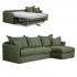 4-5 seater corner sofa + chest with mattress 140x190cm in thick cotton-ELISA fabric Right / Left Right