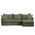 4-5 seater corner sofa + chest with mattress 140x190cm in thick cotton-ELISA fabric