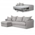 4-5 seater corner sofa + chest with mattress 140x190cm in thick cotton-ELISA fabric Color Grey