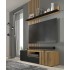 Matte black artisanal oak TV stand, 200x42xH42 cm - DAYTONA