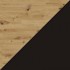 Hangkast in mat zwart eiken, 45x37xH115 cm - DAYTONA