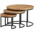 Set van 3 zwart massief houten salontafels- DOLCE Kleur natuurlijke eik
