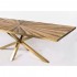 Massief hout/goud staal rechthoekige eettafel, 240x100xH78 cm - CLEME