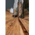 Table à manger rectangulaire en bois massif/acier doré, 240x100xH78 cm - CLEME