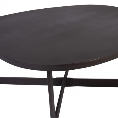 Circular coffee table in black metal,  cm - RUBIN