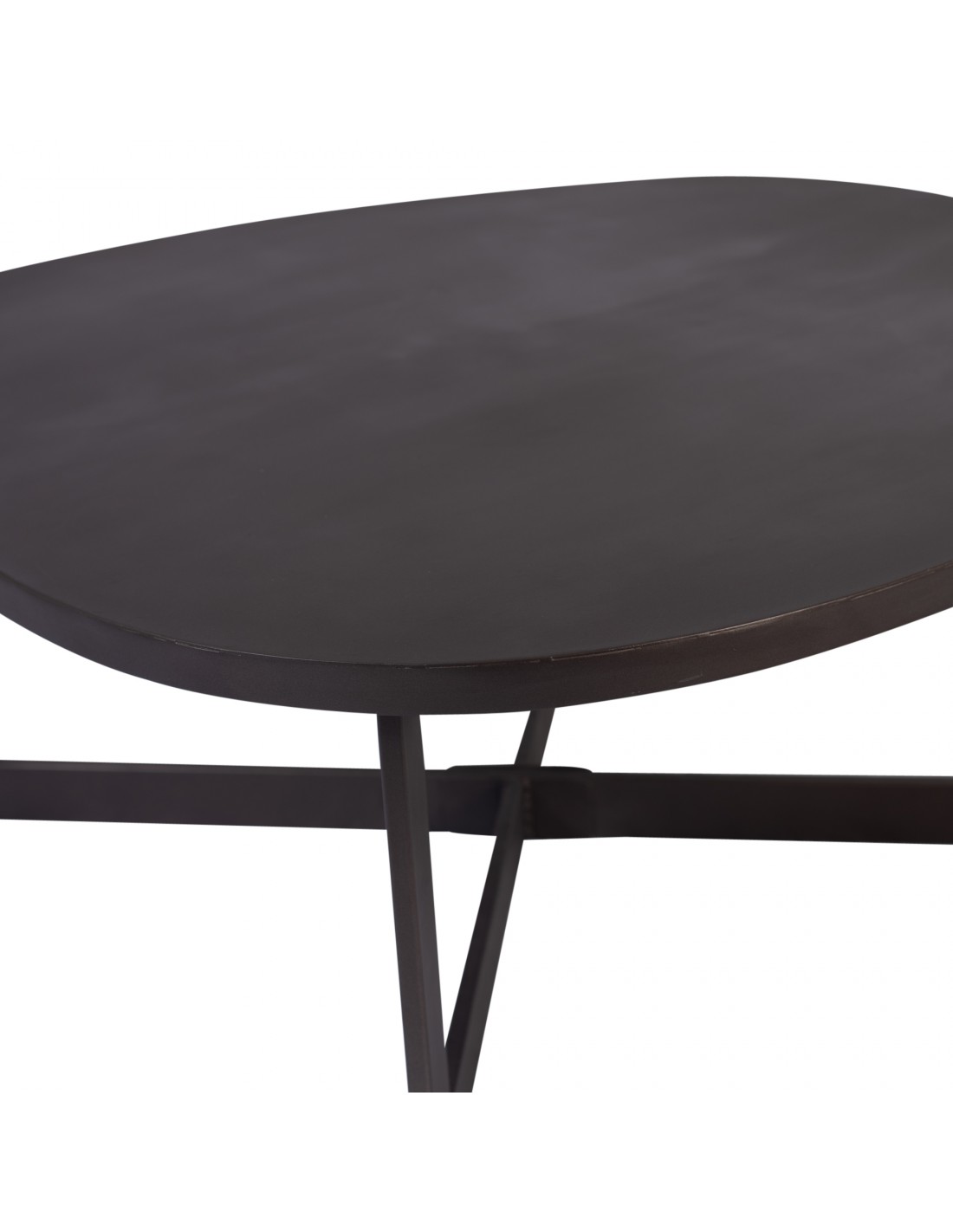 Kano samenwerken Als reactie op de Ronde salontafel in zwart metaal, 74.5x70xH29 cm - RUBIN