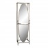 Miroir sur pied en métal laiton avec plateau, 53x49xH177 cm - SALLY