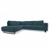 Sofa Angle Fabric 4 seats 205x265xH83cm - MIAMI Color Blue