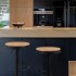 Tabouret de bar industriel à hauteur réglable avec assise bois manguier inspiré tolix