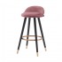 Set of 2 PABLO bar stools with golden tips in velvet Seat height 66cm