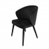 Chaise avec accoudoirs  fauteuil de table, structure bois massif-LIZY Couleur Noir