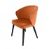 Chaise avec accoudoirs  fauteuil de table, structure bois massif-LIZY Couleur Rouille