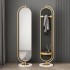 Draaibare spiegel met wit marmeren voet en hangers - ADA Kleur  Gouden