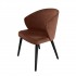 Chair with velvet armrests, solid wood structure Color Brown