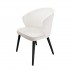 Chair with velvet armrests, solid wood structure Color Bouclette Beige