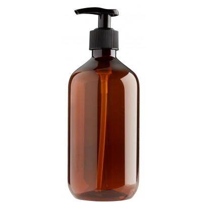 Reusable PET plastic Pump Dispenser Bottle in Brown or Clear - 500ml