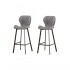 Set of 2 barstools high chair quilted seat height 72cm Color Grey