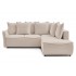 Corner sofa L convertible chest fabric bouclette, 257x194xH90 cm-DENVER Color Beige