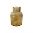 Glass vase with golden panel, D13xH19.5cm - ZARI Color Ambre