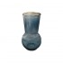 Vase en verre avec bordure doré, D9,5xH19CM - LIRA Couleur Bleu