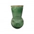 Glass vase with gold panel, D9.5xH19CM - LIRA Color Green