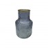 Vase en verre avec bordure doré, D13xH21CM - LIVIO Couleur Gris