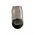 Glazen vaas met zwarte onderkant en gouden rand, D9xH28CM