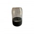 Vase en verre avec fond noir et bordure dorée, D10xH18,5CM