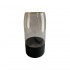Glass vase with black bottom and golden border, D11xH25CM
