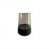 Vase en verre avec fond noir et bordure doré, D10xH19CM