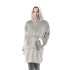 Poncho deken voor volwassenen in dubbelzijdig bont, 90x75 CM Kleur Klaar grijs