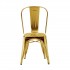 Industrial dining room chair with wood seat inspired by Tolix