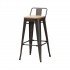 Industrial bar stool with tolix inspired backrest Seat height 76cm