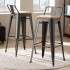 Industrial bar stool with tolix inspired backrest Seat height 76cm Color Black