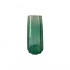 Vase en verre avec bordure doré, D6,5xH21CM - KLEA Couleur Vert