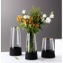 Vase en verre avec fond noir et bordure doré, D9xH30CM