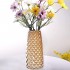 Vase en verre avec bordure doré, D6,5xH21CM - SOLENE Couleur Ambre