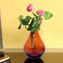 Purple glass vase, D12xH17CM