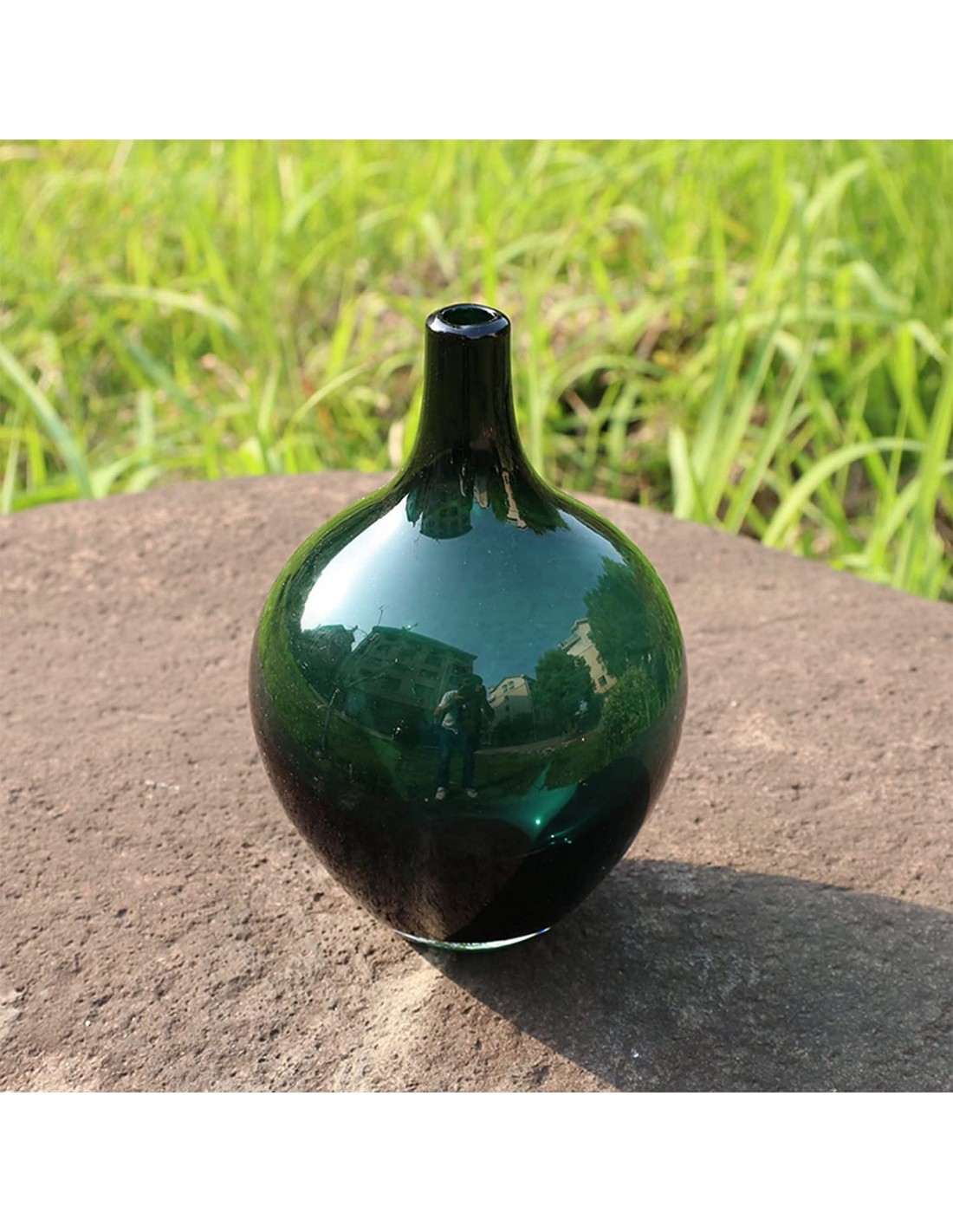 glass Green vase, D13xH21CM