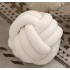 Boule shape fabric knot cushion Color White