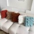 Square knot cushion, bouclette fabric, 40x40cm