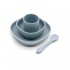 Set 4 pcs vaisselle en silicone pour enfant - APRIL Couleur Bleu